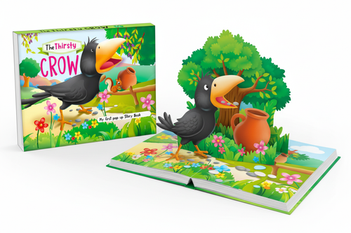 Thirsty Crow Pop up book — sample page
